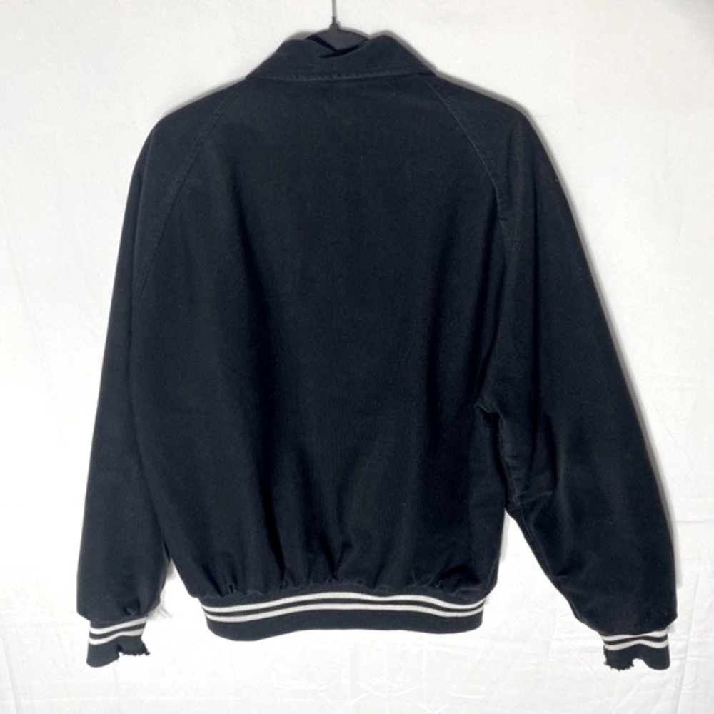 Vintage Black Textured Snap Front Bomber Style Light Jacket M - Picture 2 of 14